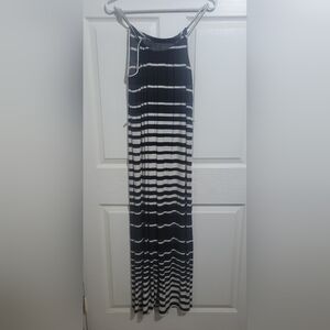 Black/white stripped Long Dress